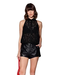 Walter Baker Women's Adrian Sleeveless Button-Down Lace Top