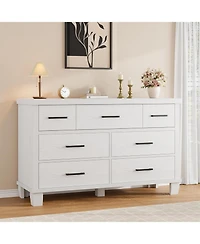 gaomon 7 Drawer Wide Wood Dresser with Metal Handles, Modern Storage Cabinet for Bedroom, Hallway