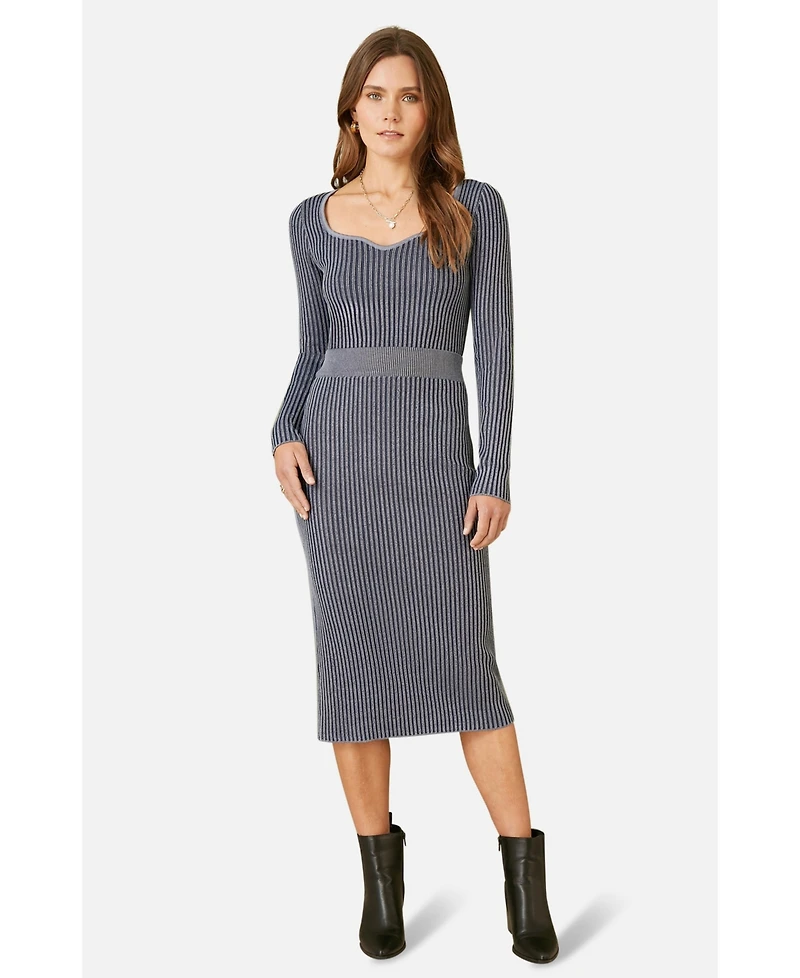 Yumi Women's Sweetheart-Neck Fitted Ribbed Knit Top