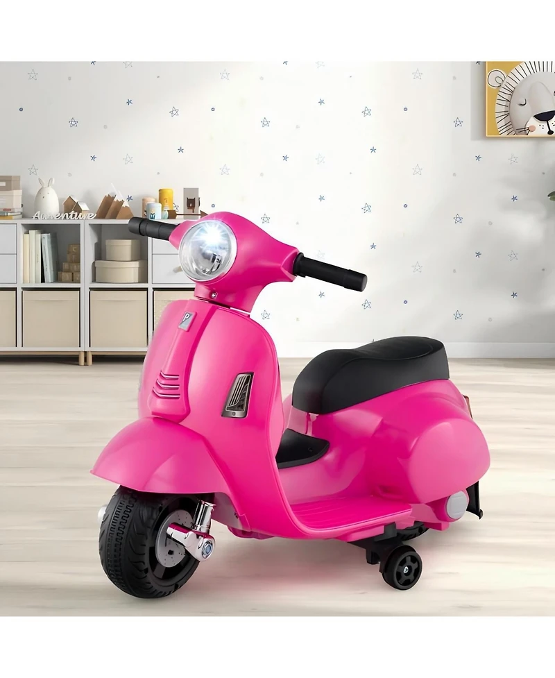 Hongge Kids Ride on Motorcycle Licensed Vespa with Led Headlight and Horn Sound