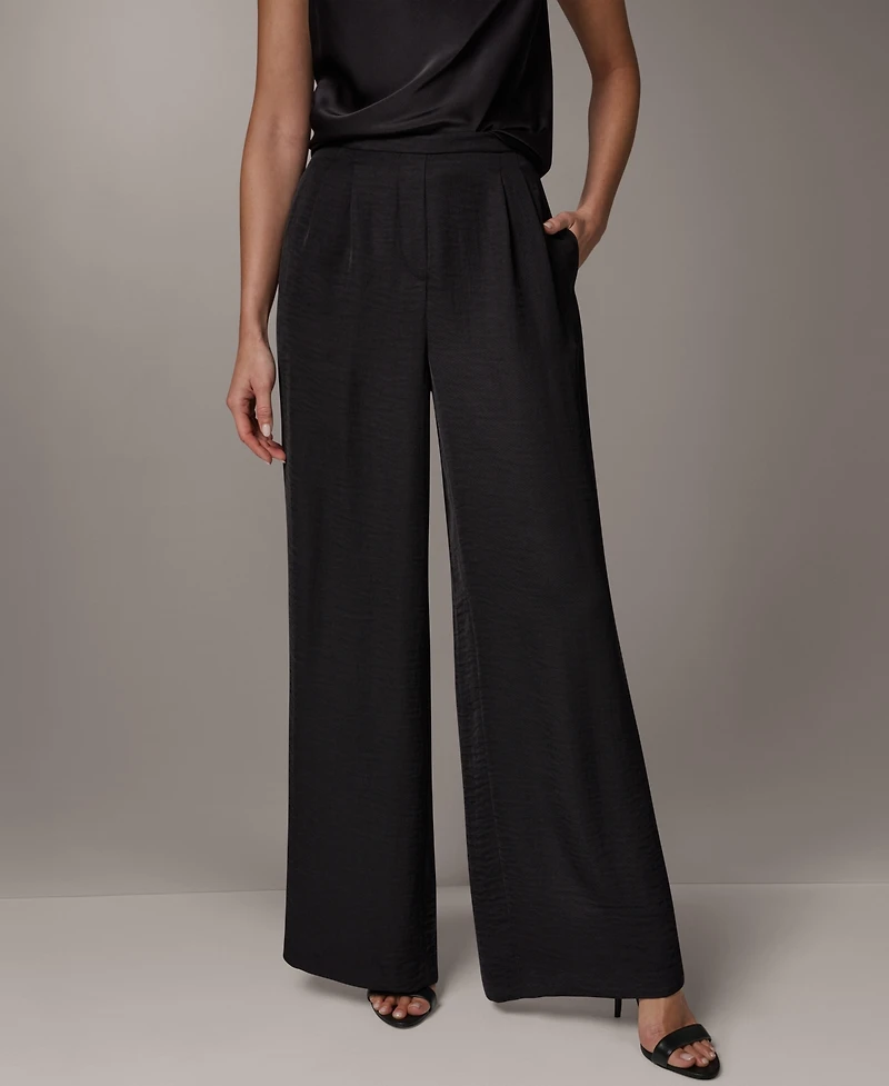 Donna Karan New York Women's Wide-Leg Pull-On Pleated Pants