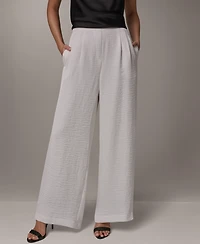 Donna Karan New York Women's Wide-Leg Pull-On Pleated Pants