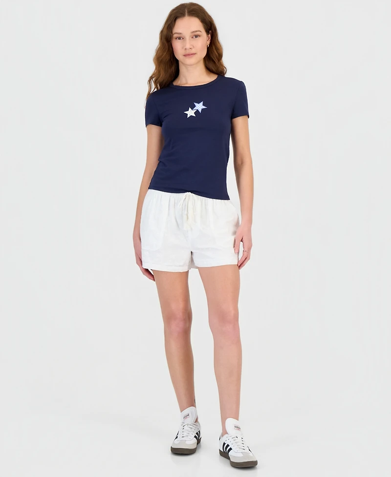 Hippie Rose Juniors' Patchwork Short-Sleeve T-Shirt