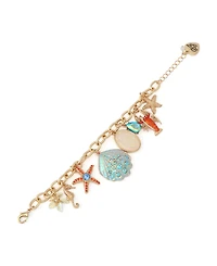 Betsey Johnson Faux Stone Sealife Charm Bracelet