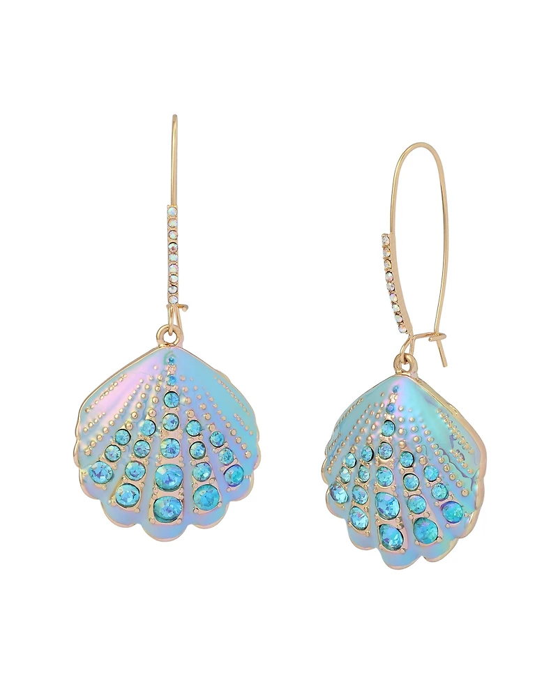 Betsey Johnson Faux Stone Shell Dangle Earrings