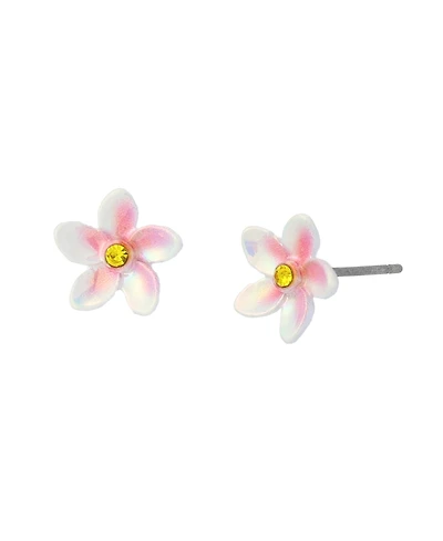 Betsey Johnson Faux Stone Cowabunga Beachy Flower Stud Earrings