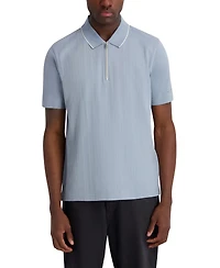 Karl Lagerfeld Paris Men's Short-Sleeve Regular-Fit Textured Polo T-Shirt