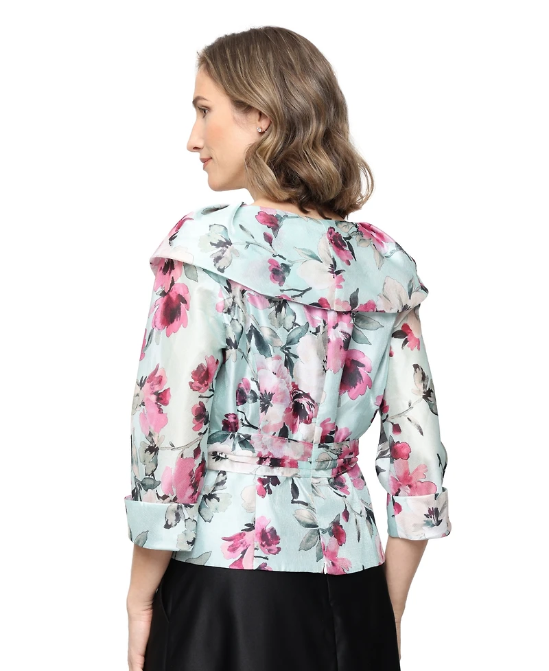 Alex Evenings Women's V-Neck Portrait Collar Top