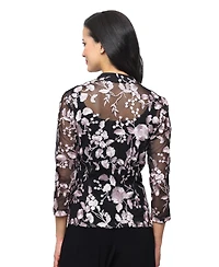 Alex Evenings Women's Sleeveless Tank and Embroidered Jacket Twinset