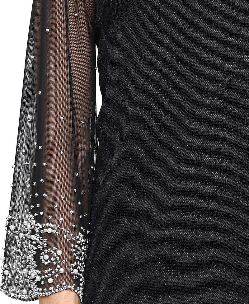 Alex Evenings Women's Boat Neck Metallic Knit Top