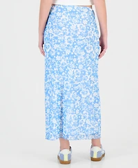 Hippie Rose Juniors' Printed Mesh Maxi Skirt
