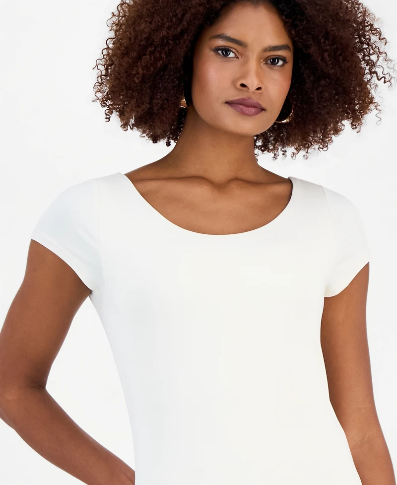 I.n.c. International Concepts Women's Contour Jersey Short Sleeve T-Shirt