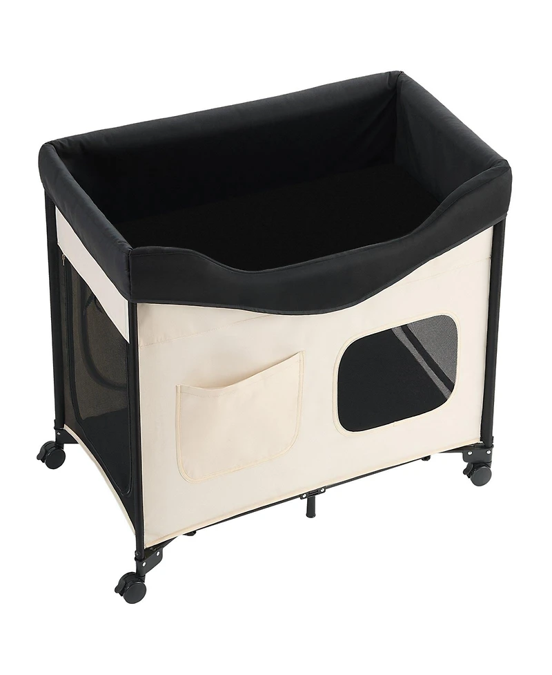 Cozito L Elevated Foldable Bunk Pet Bed with Wheels, Side Storage and Carry Bag