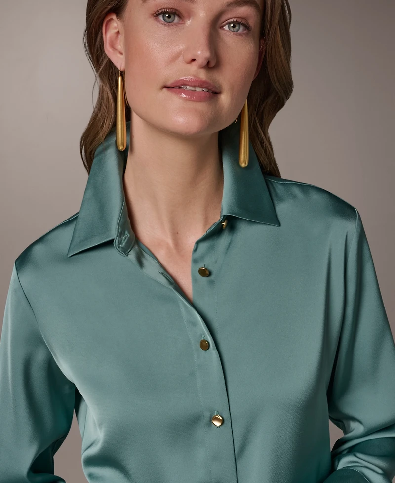 Donna Karan New York Petite Long-Sleeve Shirt