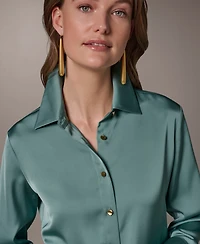 Donna Karan New York Petite Long-Sleeve Shirt