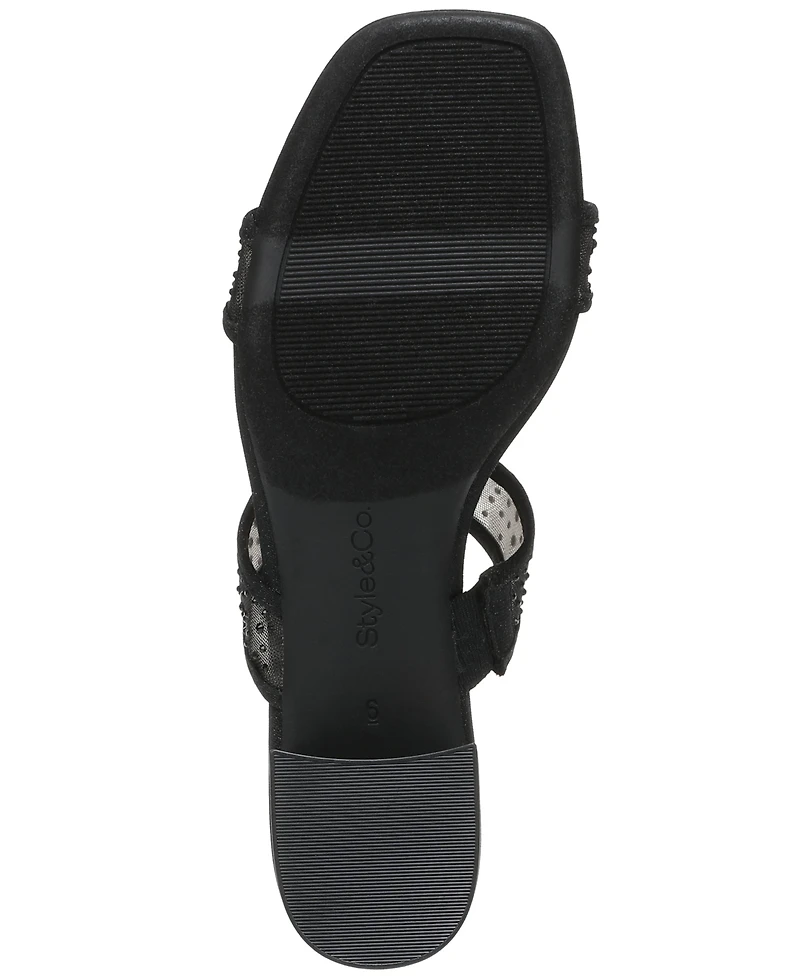 Style & Co Women's Violettt Two Band Mesh Evening Slip-On Sandals, Macy's Exclusive