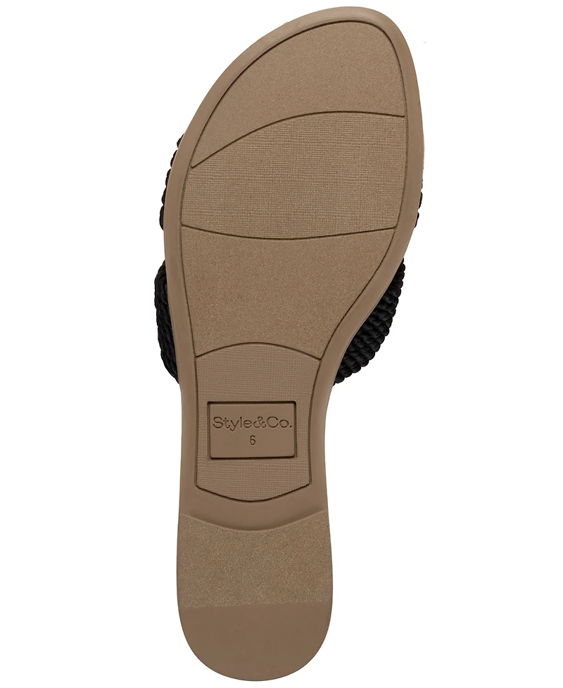 Style & Co Women's Everlyy Rope Slip-On Slide Sandals, Macy's Exclusive
