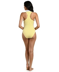 La Blanca Women's Prep & Paddle Collared V-Neck One-Piece Swimsuit
