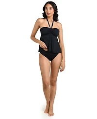 La Blanca Women's Island Goddess Bandeau Neck Tankini Top
