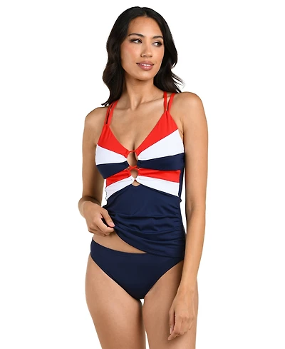 La Blanca Women's Americana Lace-Up Tankini Top