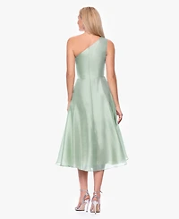 Xscape Women's One-Shoulder Sleeveless Metallic Dress