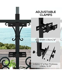 Outsunny Patio Umbrella Holder, Adjustable Deck Mount Bracket for Railing