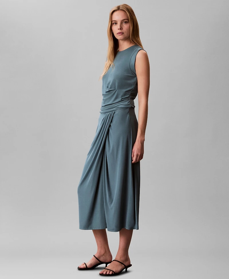 Calvin Klein Women's Rib Wrap High Rise Midi Skirt