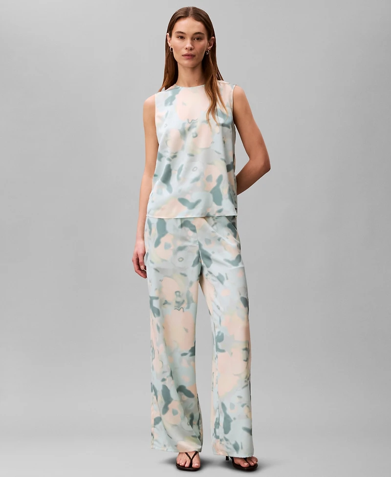 Calvin Klein Women's Printed Sleeveless Crewneck Top