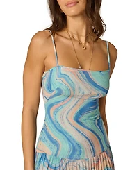 Adrianna Women's Pleated Skirt Printed Midi Dress