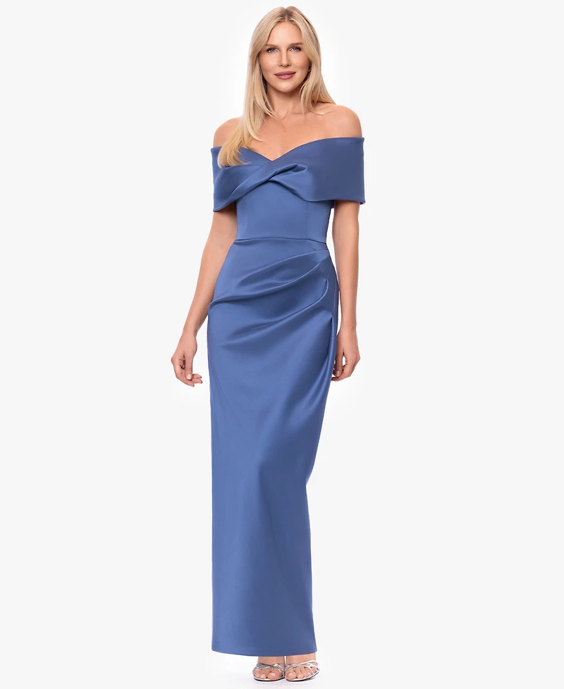 Betsy & Adam Women's Off-The-Shoulder Ball Gown