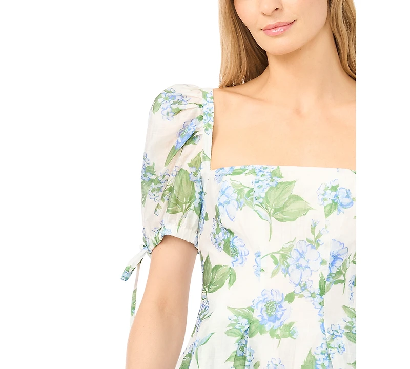 CeCe Women's Floral Print Square Neck Mini Dress
