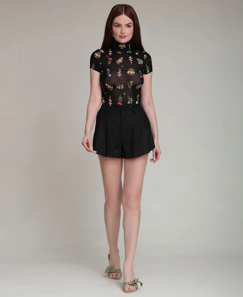 Avec Les Filles Women's High-Rise Pleated Shorts