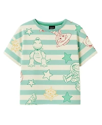 Toy Story Boys' 2T-5T Short-Sleeve T-Shirt and Stripe Shorts, 2-Piece Set