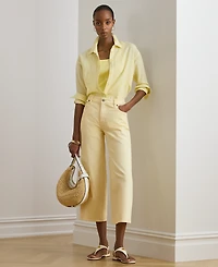 Lauren Ralph Petite High-Rise Wide-Leg Cropped Jeans