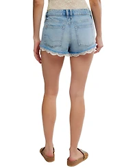 Free People Women's Cali Denim Mid-Rise Lace Shorts