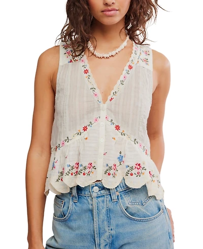Free People Women's Ellis V-Neck Blouse