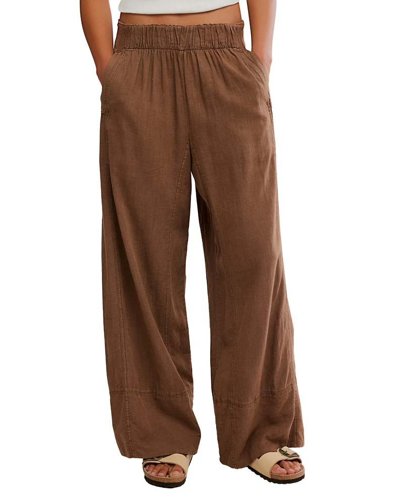 Free People Women's Mid-Rise Wide-Leg Pants