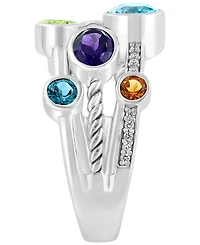 Effy Collection Diamond (1/20 ct. t.w.) and Multi-Gemstone (2-3/8 ct. t.w.) Ring
