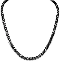 Esquire Men's Jewelry Black and Silver Wheat Chain Necklace