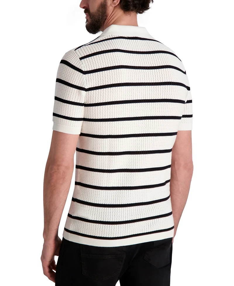 Karl Lagerfeld Paris Men's Short-Sleeve Regular-Fit Polo Sweater