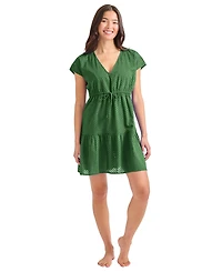 Tommy Bahama Women's Cotton V-Neck Mini Dress Cover-Up