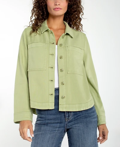 Liverpool Los Angeles Women's High-Low Denim Shacket