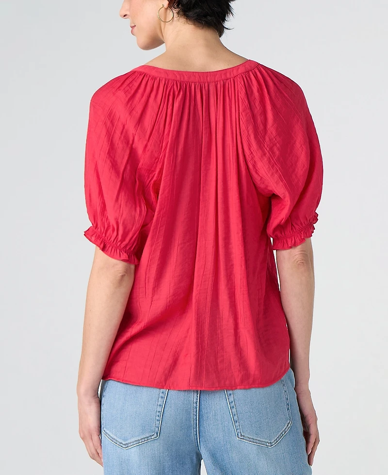 Liverpool Los Angeles Women's Draped Short-Sleeve Blouse