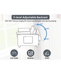 Streamdale Furniture 55-inch 3-in-1 Convertible Sofa Bed with Adjustable Back and Storage