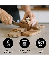 Zulay Kitchen Serrated Bread Knife - Stainless Steel for Homemade Bread, Cake, Bagel