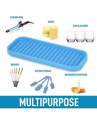 Silicone Sponge Holder for Kitchen Sink - Flexible Multipurpose Soap Tray Organizer