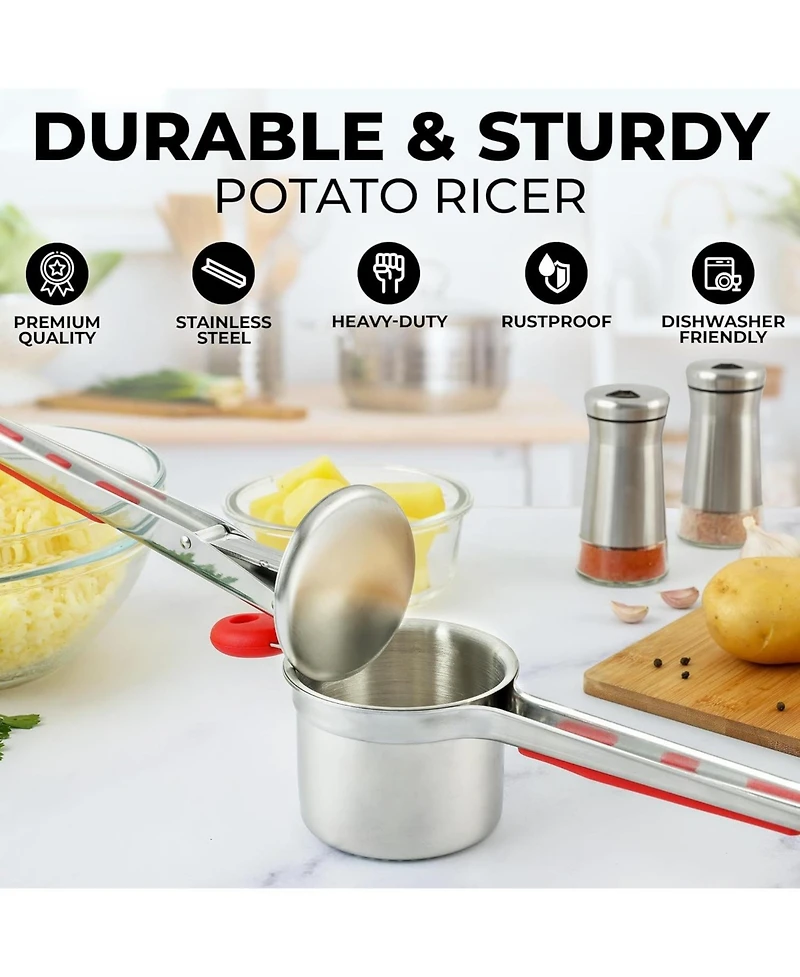 Zulay Kitchen Potato Ricer with 3 Interchangeable Discs