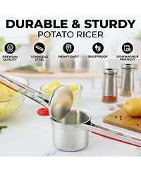 Zulay Kitchen Potato Ricer with 3 Interchangeable Discs