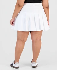 Full Circle Trends Trendy Plus Pleated-Hem Mini Skort