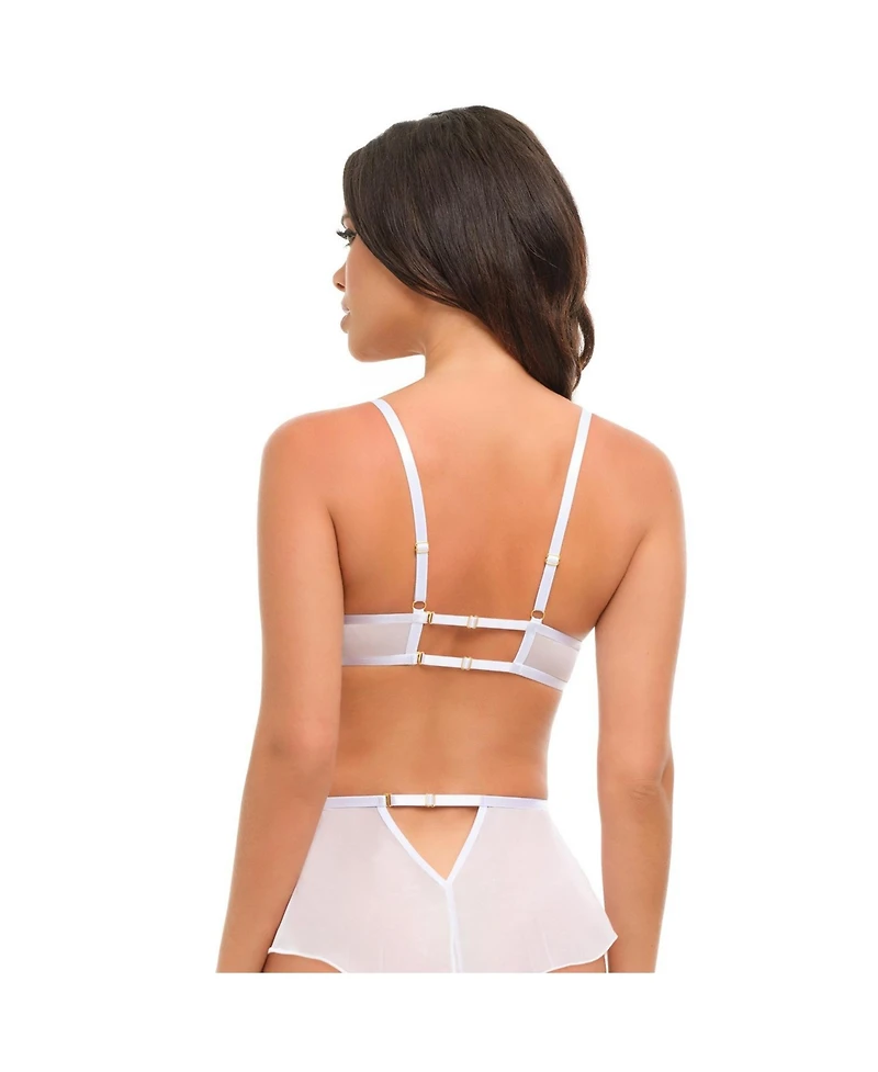 Oh La Cheri Women's Elena Embroidered Bra Set